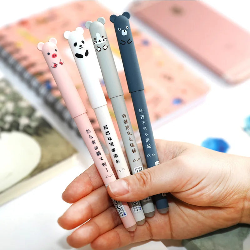 Children Kids Study Kawaii Erasable Gel Pen Gel Red Black Blue Ink Stationery