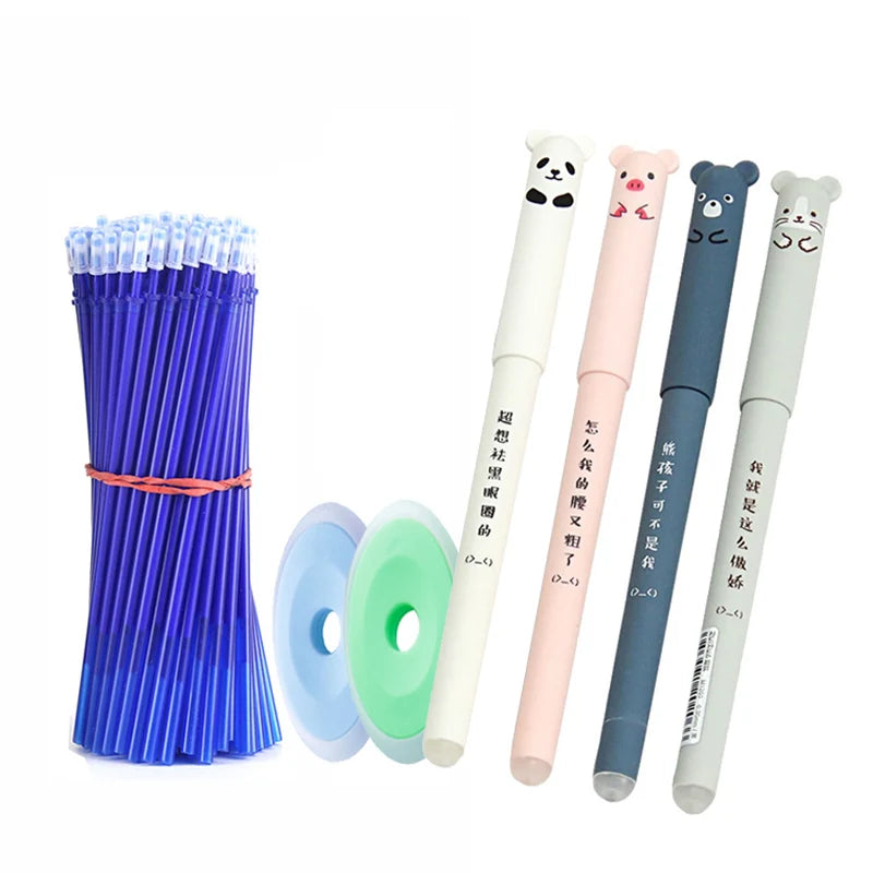 Children Kids Study Kawaii Erasable Gel Pen Gel Red Black Blue Ink Stationery