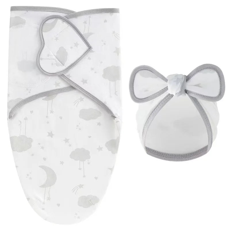 0-6 Months Baby Swaddle and Hat Set