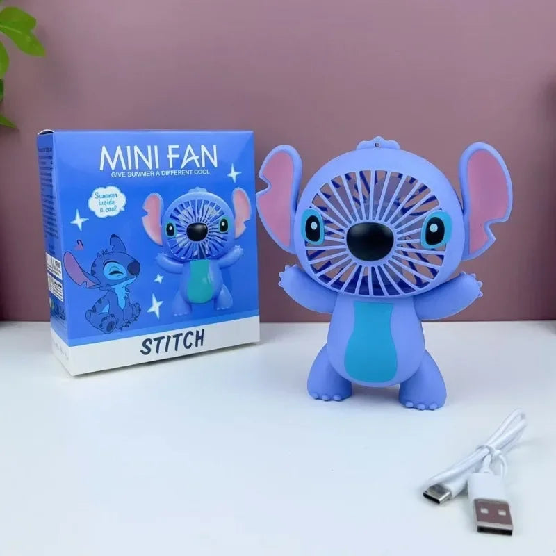 New Anime Lio&Stitch Fan Children Student Kawaii Cartoon Small Fan Boys Girls Summer