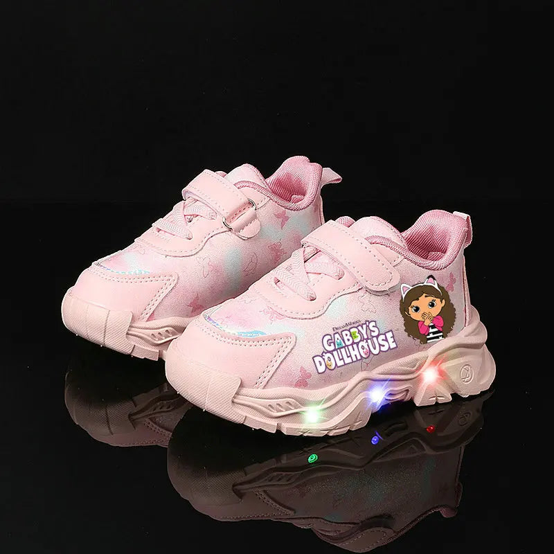 Children Light Sneakers Girls LED Flashing Sports Shoes