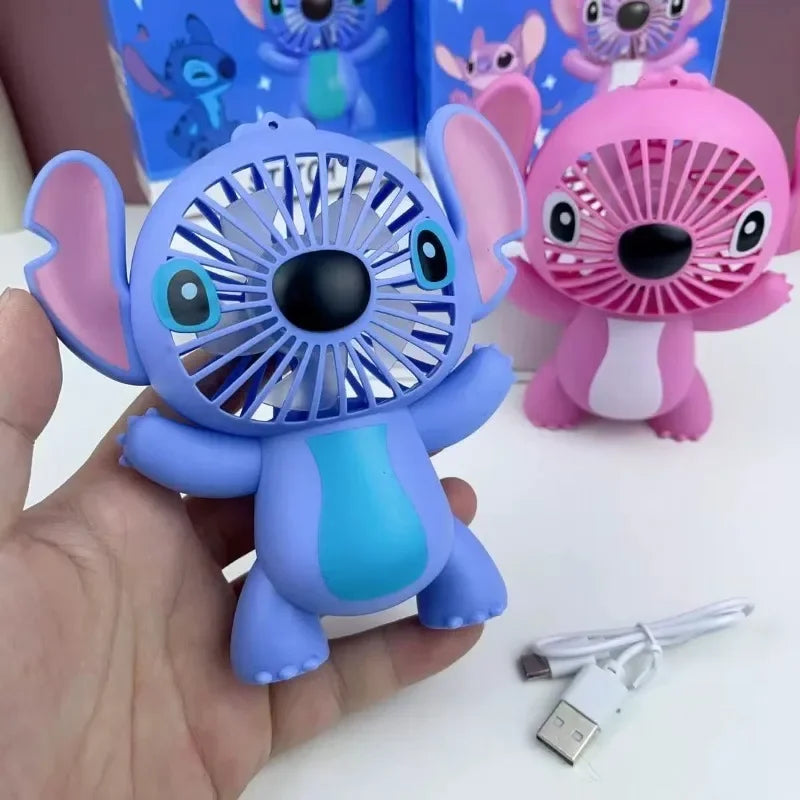 New Anime Lio&Stitch Fan Children Student Kawaii Cartoon Small Fan Boys Girls Summer