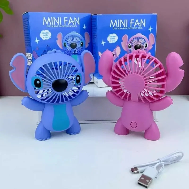 New Anime Lio&Stitch Fan Children Student Kawaii Cartoon Small Fan Boys Girls Summer