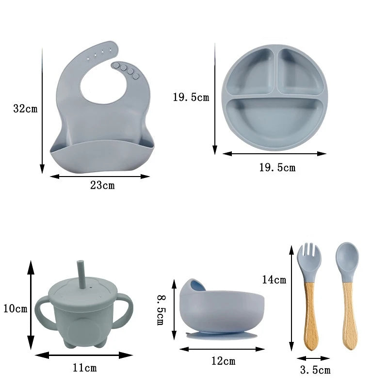 Children's Feeding Set Baby Silicone 6/8-piece