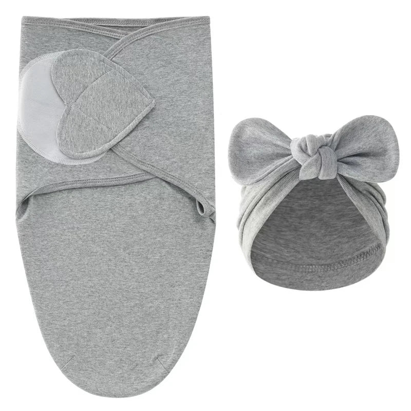 0-6 Months Baby Swaddle and Hat Set