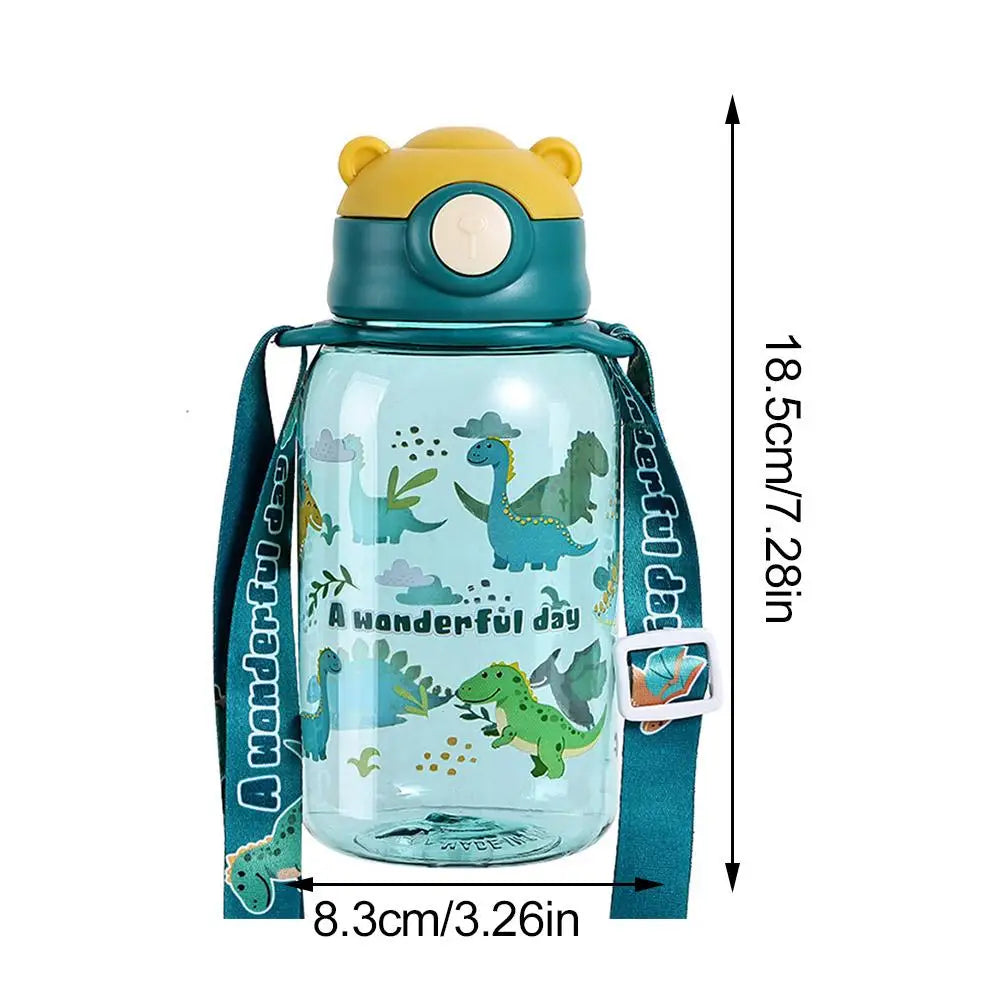 Cute Kids Water Bottle with Straw Free BPA Leakproof Outdoor Portable Children's Cups