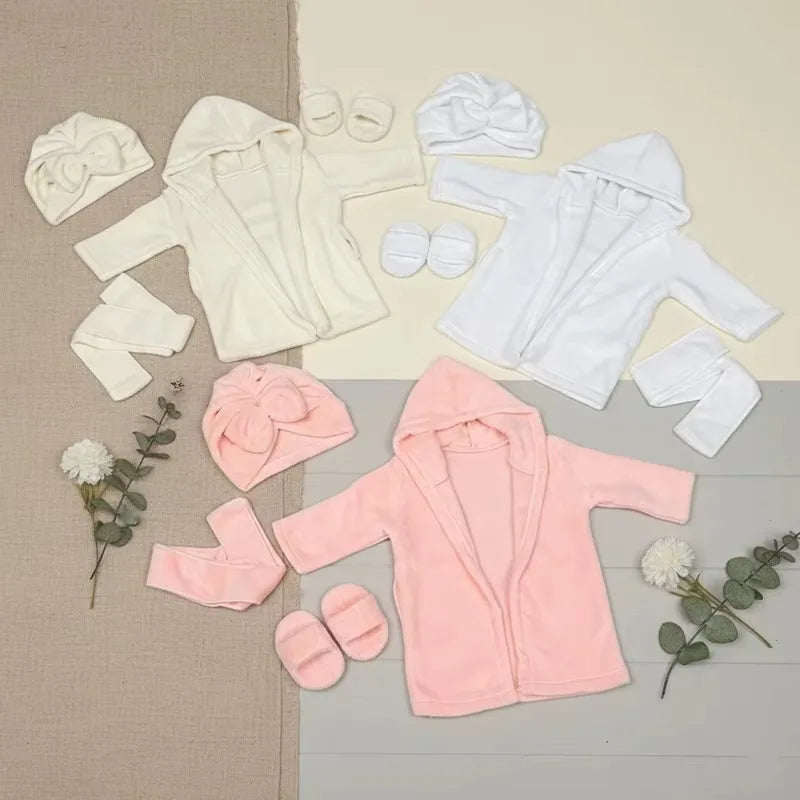 Baby Bathrobe Set Newborn Photography Cute Bath Robe