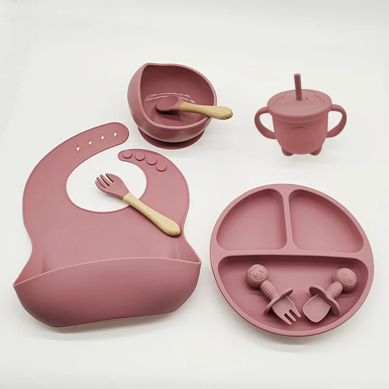 Children's Feeding Set Baby Silicone 6/8-piece