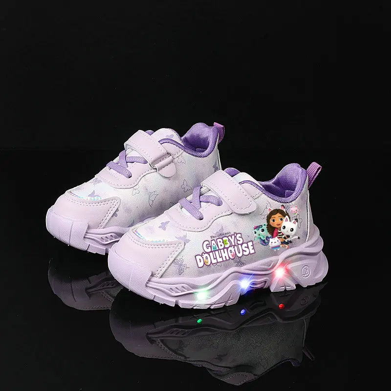 Children Light Sneakers Girls LED Flashing Sports Shoes
