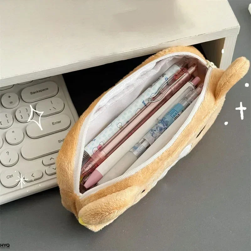 Kawaii Rilakkuma Pencil Cases For Kids Girls Cute Cartoon Bear Pencil Pouch Organizer