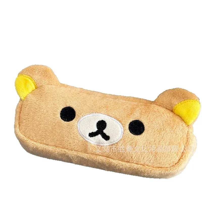 Kawaii Rilakkuma Pencil Cases For Kids Girls Cute Cartoon Bear Pencil Pouch Organizer