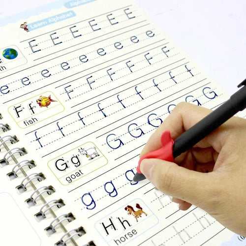 4pcs Sank Magic Practice Copybook Pen Preschools Kids Calligraphy English Verison Free Wiping Children Reusable Writing Book