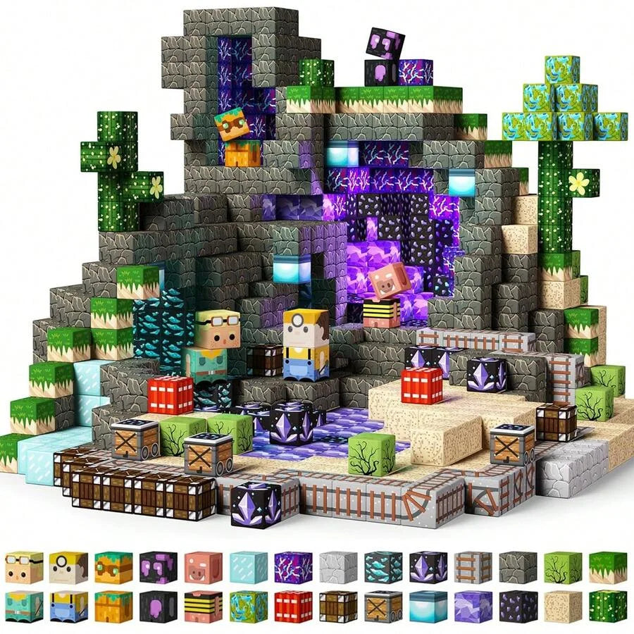 Magnetic Building Block Bricks Toy Mine Stacking World
