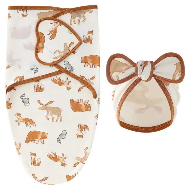 0-6 Months Baby Swaddle and Hat Set