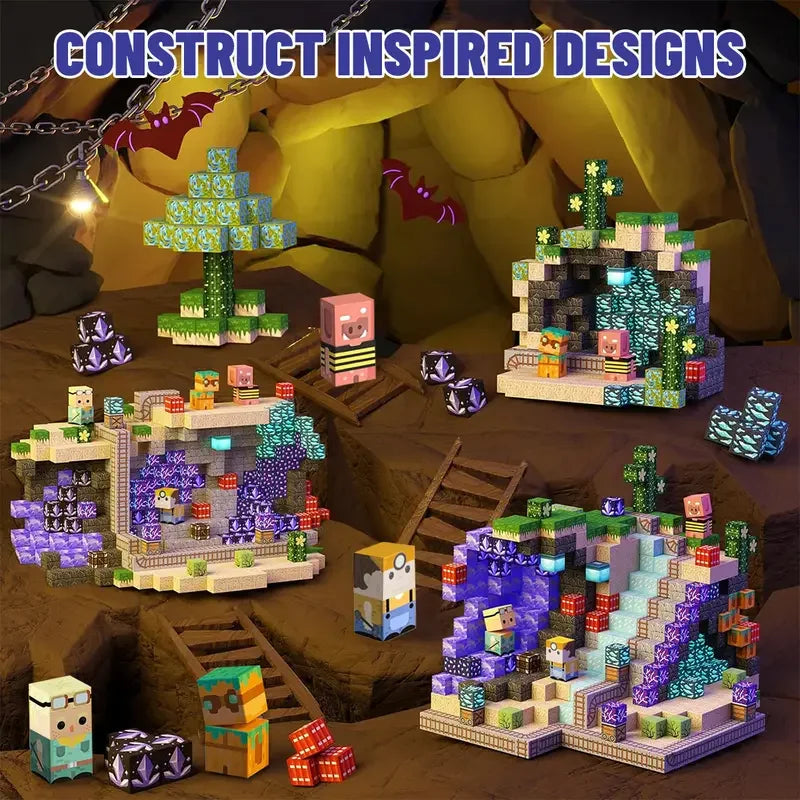 Magnetic Building Block Bricks Toy Mine Stacking World
