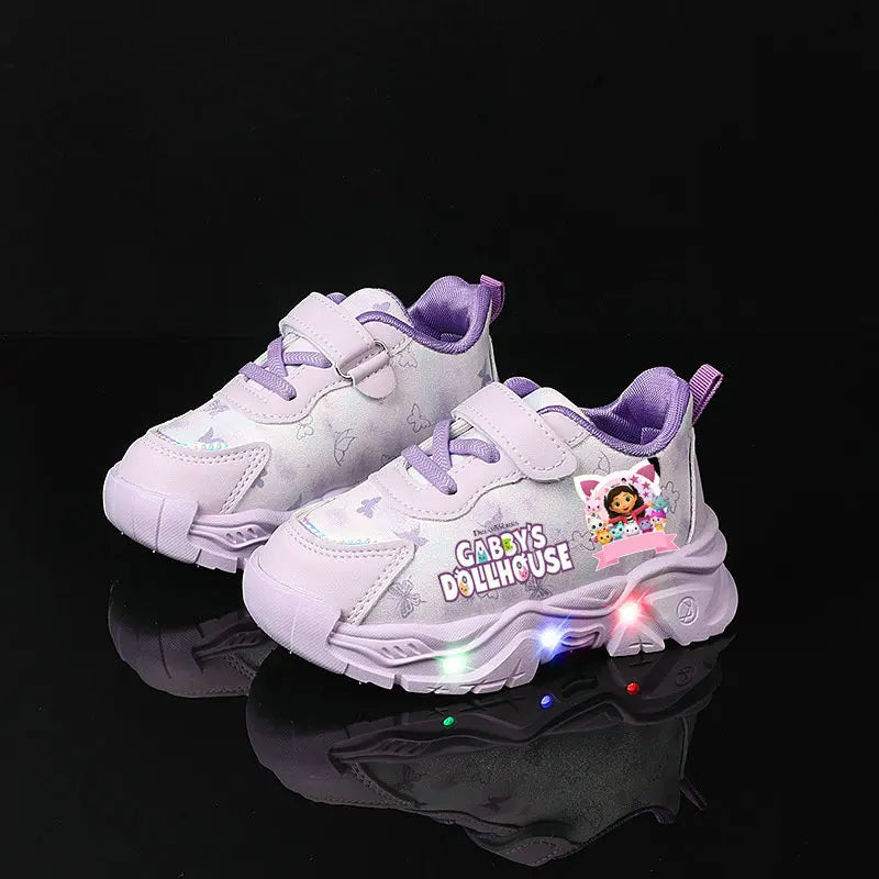 Children Light Sneakers Girls LED Flashing Sports Shoes