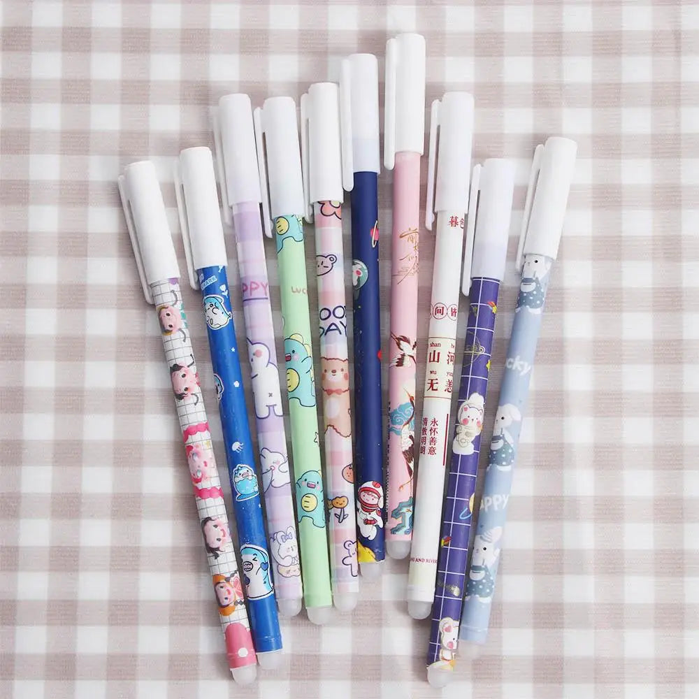 1Pcs Kawaii Game Cartoons Neutral Erasable Pen 0.5mm Blue Gel Pens