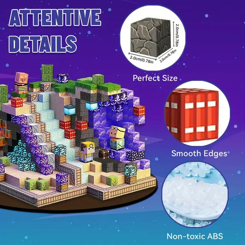Magnetic Building Block Bricks Toy Mine Stacking World