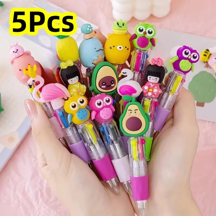 Cute Cartoon Four-color Pen for Kids