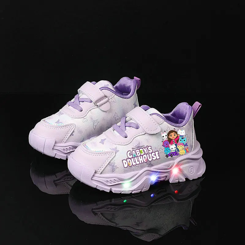 Children Light Sneakers Girls LED Flashing Sports Shoes