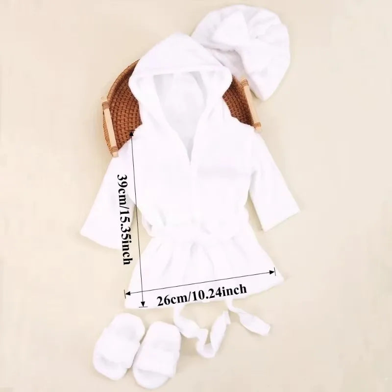 Baby Bathrobe Set Newborn Photography Cute Bath Robe