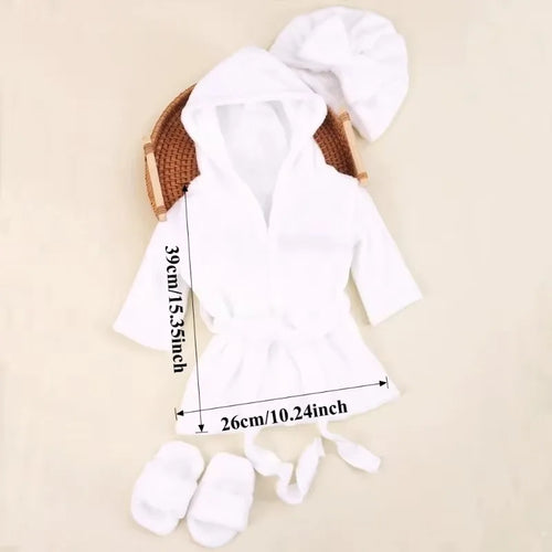 Baby Bathrobe Set Newborn Photography Cute Bath Robe