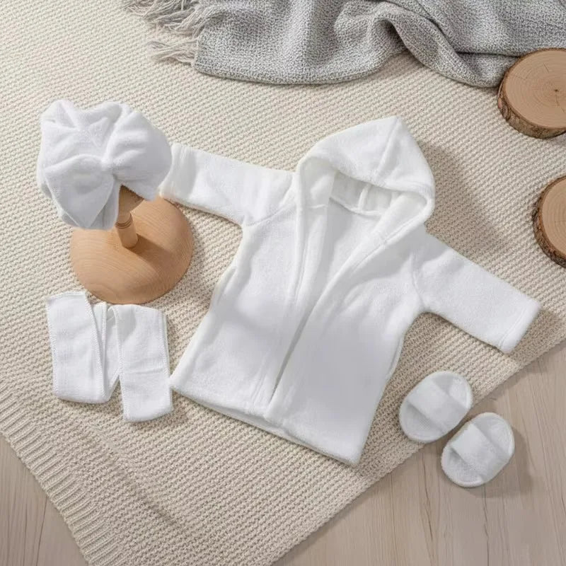 Baby Bathrobe Set Newborn Photography Cute Bath Robe