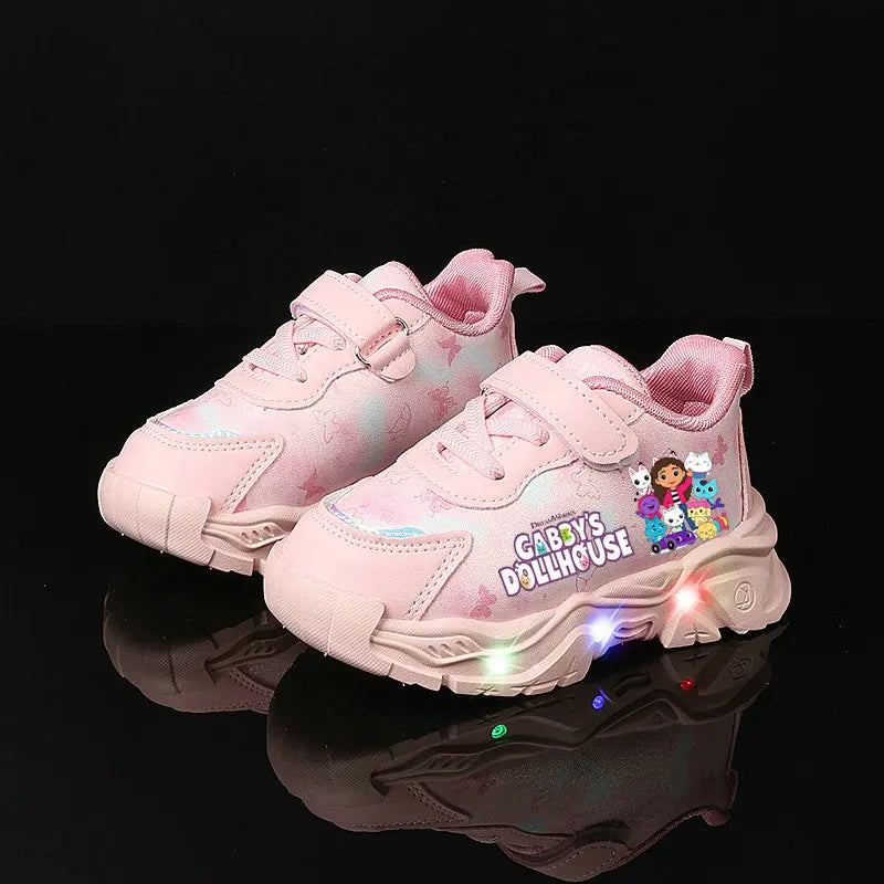 Children Light Sneakers Girls LED Flashing Sports Shoes