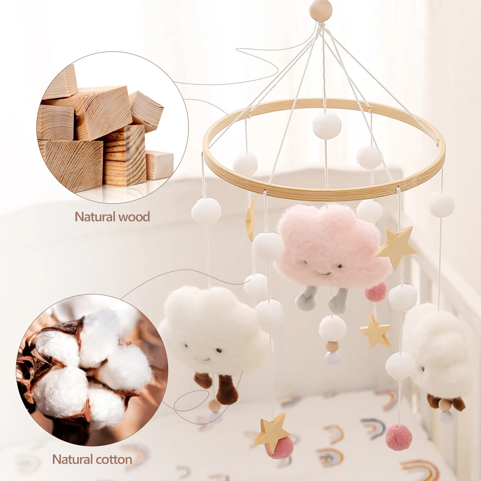 Children's Room Decorative Pendant Cartoon Cloud Crib