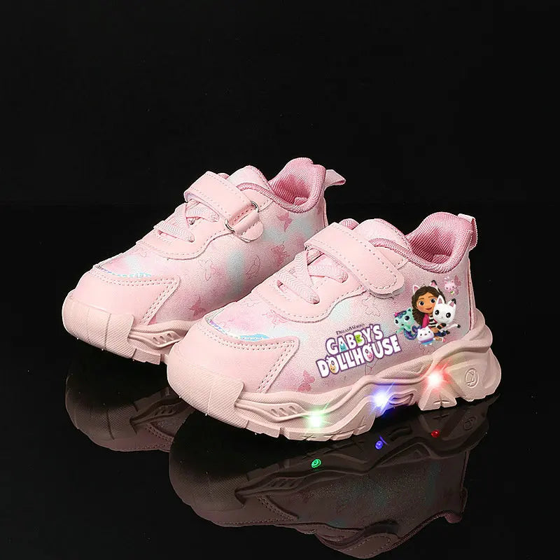 Children Light Sneakers Girls LED Flashing Sports Shoes