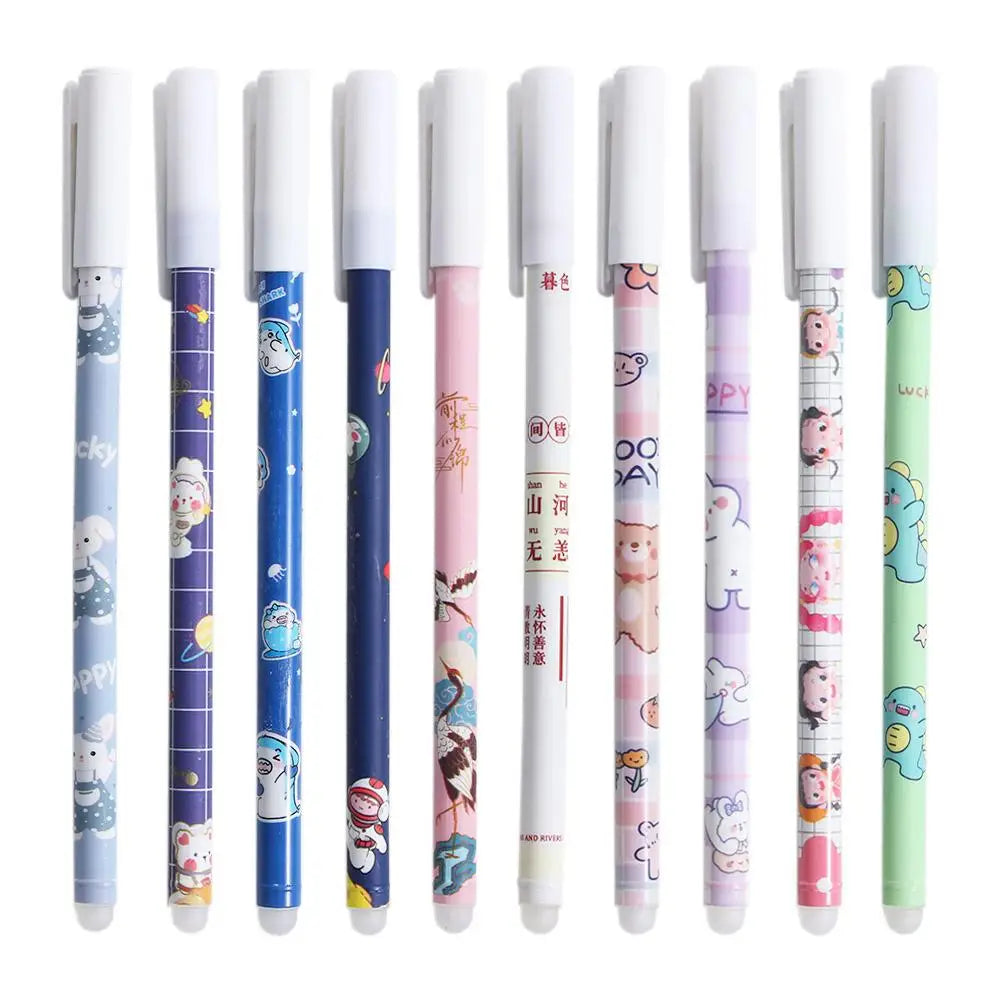 1Pcs Kawaii Game Cartoons Neutral Erasable Pen 0.5mm Blue Gel Pens