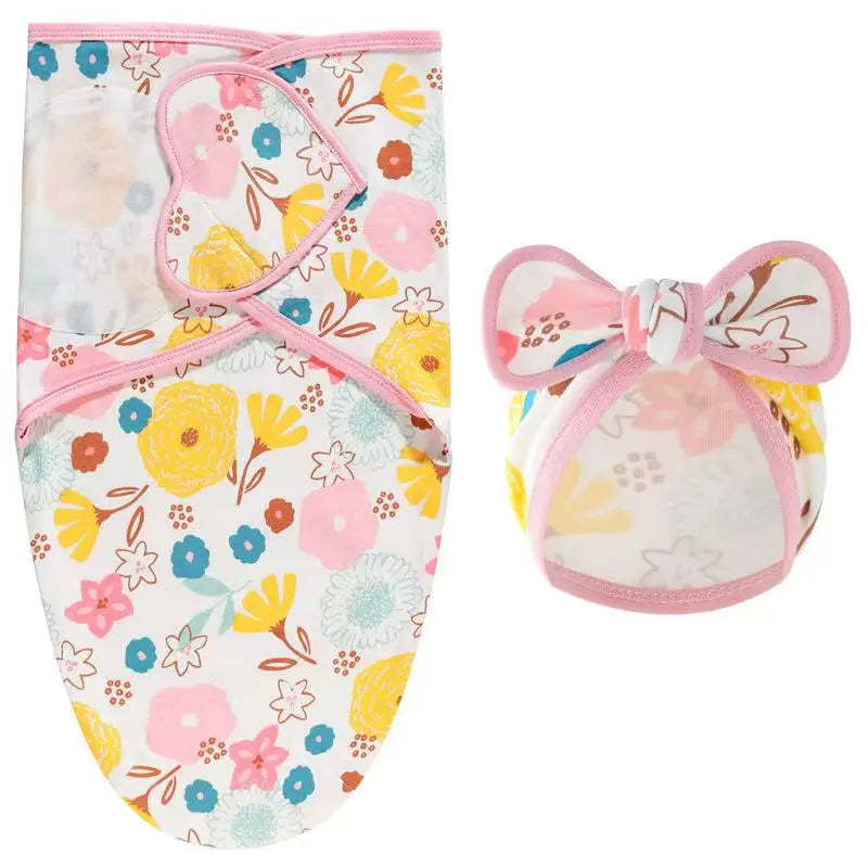 0-6 Months Baby Swaddle and Hat Set
