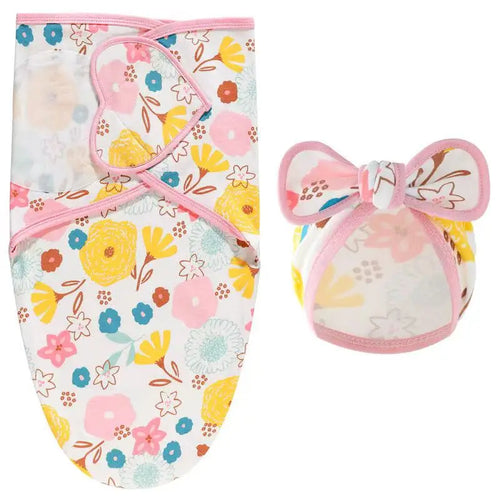 0-6 Months Baby Swaddle and Hat Set