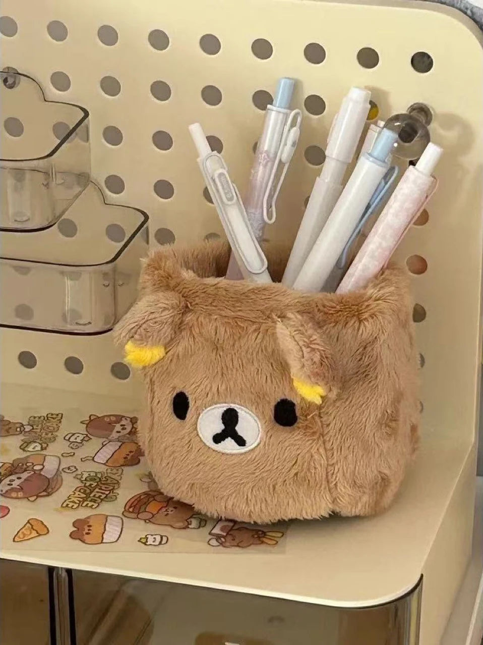 Plushes Pencil Holder Cosmetics Pen Container Desk Accessories