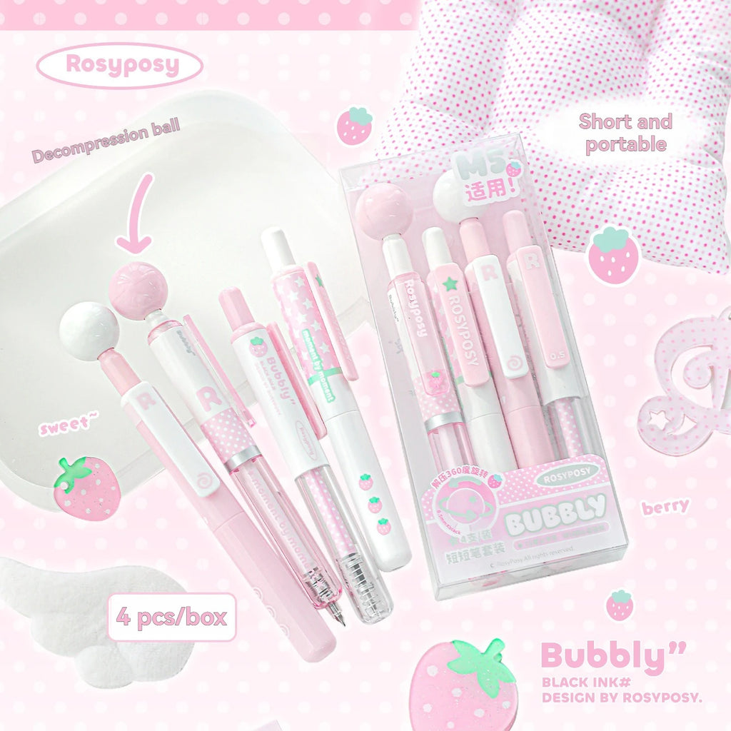 Neutral Pen  Short Pen  4-Pack  High Aesthetic Value  360  Rotation  And Problem  Solving Pen