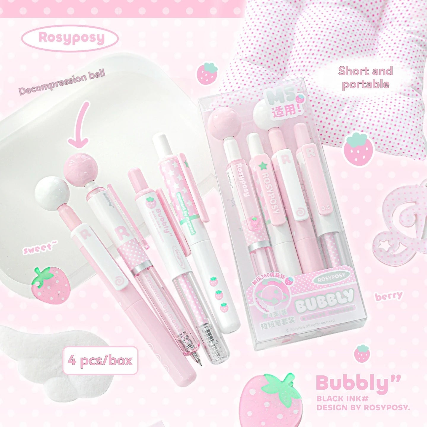 Neutral Pen  Short Pen  4-Pack  High Aesthetic Value  360  Rotation  And Problem  Solving Pen