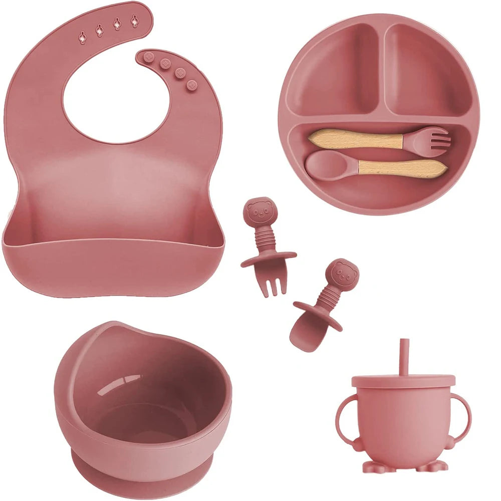 Children's Feeding Set Baby Silicone 6/8-piece