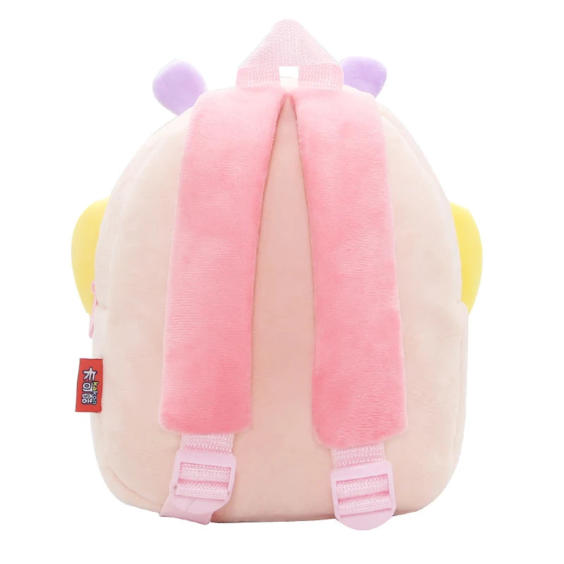 Girls School Backpack Cute Pink Butterfly Kids Plush Backpack Kindergarten School Bag