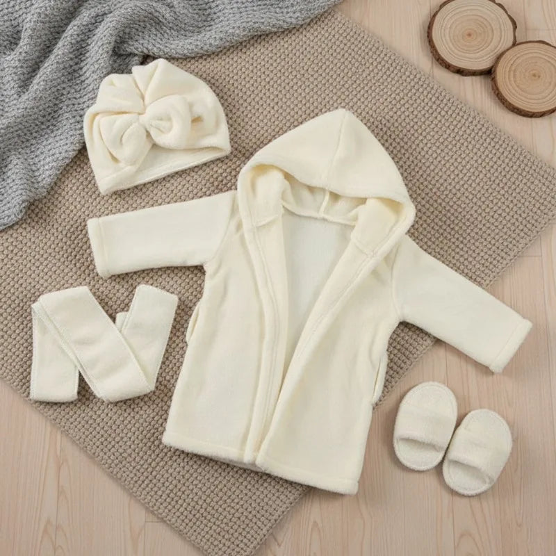 Baby Bathrobe Set Newborn Photography Cute Bath Robe