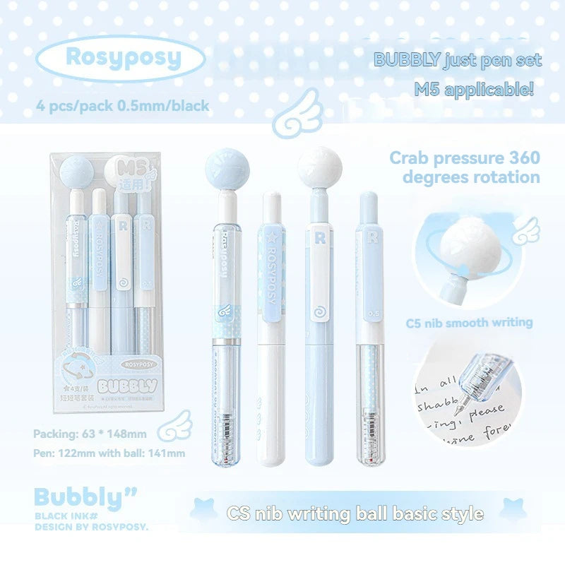 Neutral Pen  Short Pen  4-Pack  High Aesthetic Value  360  Rotation  And Problem  Solving Pen