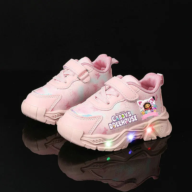 Children Light Sneakers Girls LED Flashing Sports Shoes