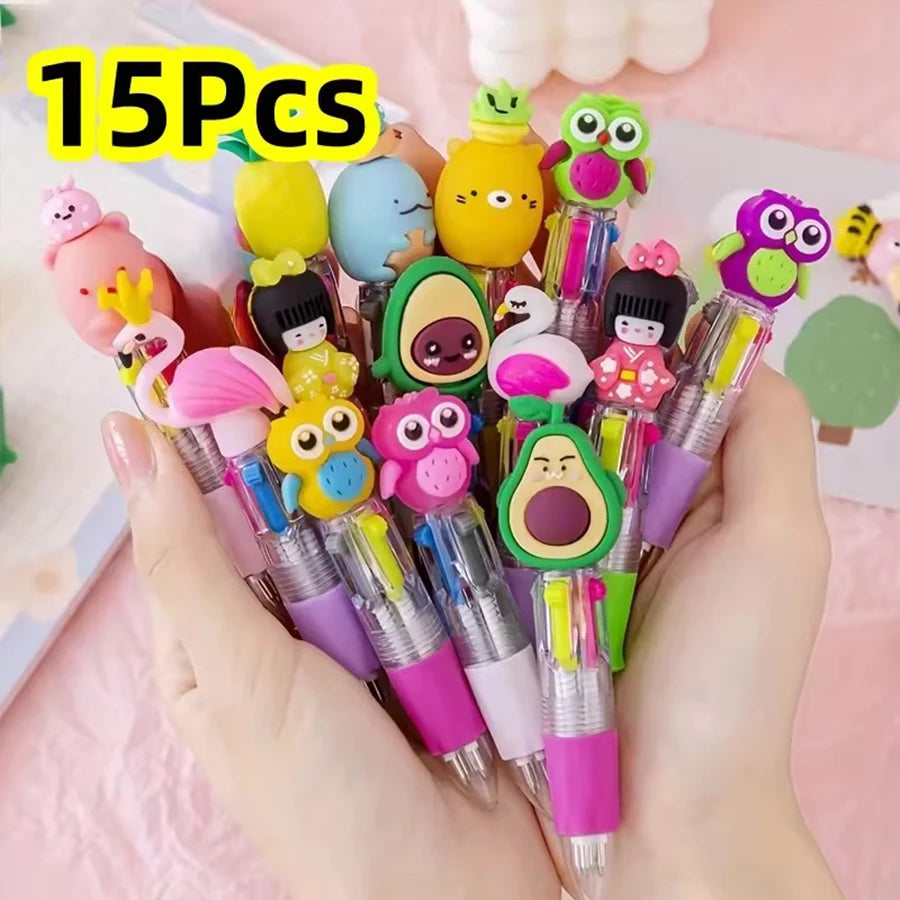 Cute Cartoon Four-color Pen for Kids