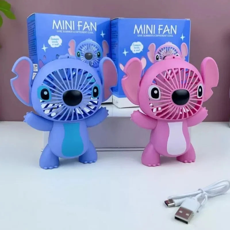 New Anime Lio&Stitch Fan Children Student Kawaii Cartoon Small Fan Boys Girls Summer
