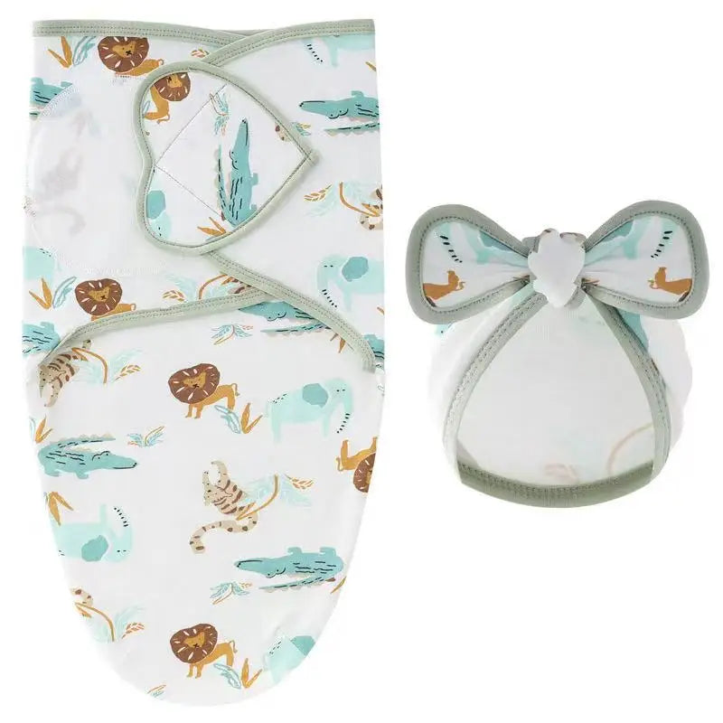 0-6 Months Baby Swaddle and Hat Set