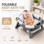 Foldable Baby Bath Tub with Temperature Display – Newborn to Toddler
